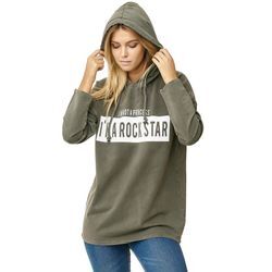 Kapuzensweatshirt DECAY Gr. M, grün (khaki), Damen, 100% Baumwolle, bedruckt, Sweatshirts, mit ROCKSTAR-Aufdruck