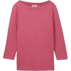 TOM TAILOR Damen 3/4 Arm Shirt mit Bio-Baumwolle, rosa, Gr. L