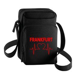 multifanshop Umhängetasche - Frankfurt - Herzschlag - Druck rot - Tasche