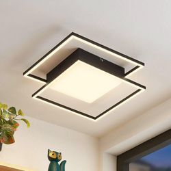 Lindby Zayd LED-Deckenleuchte, schwarz, dimmbar