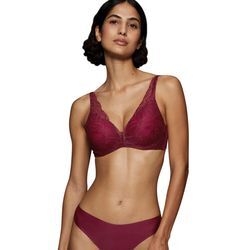 Schalen-BH TRIUMPH "Body Make-Up Illusion Lace WP" Gr. 70, Cup C, rosa (woodrose), Damen, Microtouch, Spitze, Obermaterial: 51% Polyamid, 35% Polyester, 14% Elasthan, unifarben, leicht glänzend, BHs, Stretch-Spitze