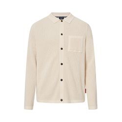 Cardigan JOOP JEANS "Orlano" Gr. M, beige (natural), Herren, Strick, Obermaterial: 100% Baumwolle, unifarben, Strickjacken, Logo-Etikett seitlich am Rumpf, Brusttasche