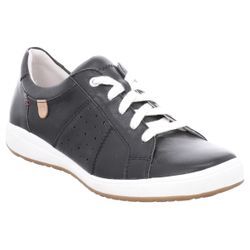 Sneaker JOSEF SEIBEL "CAREN 01", Damen, Gr. 37, schwarz, Nappaleder, sportlich, Schuhe, Freizeitschuh, Halbschuh, Schnürschuh mit gepolstertem Schaftrand