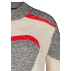 Strickpullover LECOMTE "LeComte Abstrakter Strickpullover", Damen, Gr. 42, beige, 48%Polyacryl 43%Viskose 9%Polyester, gemustert, feminin, relaxed fit, Langarm gerader Abschluss, Pullover