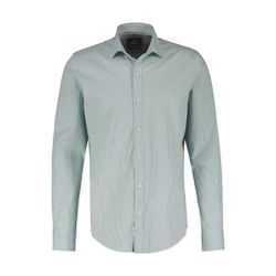 Langarmhemd LERROS, Herren, Gr. L, N-Gr, blau (cloud blau), Obermaterial: 97% Baumwolle, 3% Elasthan, gemustert, casual, regular fit taillenbedeckt, ohne Ausschnitt, Langarm 2-Knopf-Manschette, Hemden, mit grafischem Muster