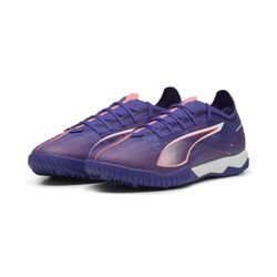 Fußballschuh PUMA "ULTRA 5 MATCH TT Fußballschuhe Erwachsene", Gr. 42.5, blau (lapis lazuli weiß sunset glow blau pink), Obermaterial: Synthetik, Textil; Futter: Synthetik, Textil; Innensohle: Textil; Laufsohle: Gummi, Schuhe