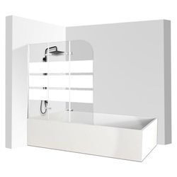 Vingo - Badewannenaufsatz Duschabtrennung Faltwand für Badewanne Badewannenaufsatz Duschwand aus 6mm nano Easy Clean glas 3-teilig faltbar 120140CM