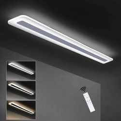 Led Deckenleuchte Deckenlampe Panel - Wohnzimmerlampe Dimmbar 100CM Bürolampe Modern mit Fernbedienung Schlafzimmerlampe Flach Küchenlampe Acryl Weiß