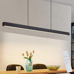 Gbly - led Pendelleuchte Esszimmer Hängelampe Linear Dimmbar Esstisch Hängeleuchte Büro Schwarz mit Fernbedienung 37W Modern Esstischlampe Hängend