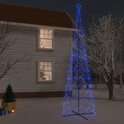 LED-Weihnachtsbaum,Outdoor-Lichterketten Kegelform Blau 3000 LEDs 230x800 cm Vidaxl