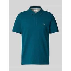 Regular Fit Poloshirt aus Baumwoll-Piqué mit Label-Stitching