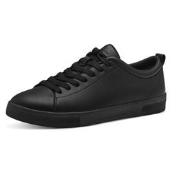 Sneaker TAMARIS, Damen, Gr. 36, schwarz, Lederimitat, casual, Schuhe, im Basic-Look, Freizeitschuh, Halbschuh, Schnürschuh