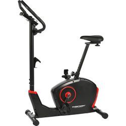 Ergometer CHRISTOPEIT SPORT "ET 3.0", schwarz (schwarz, rot), Fahrradtrainer, ohne Unterlegmatte, Schwungmasse ca. 7 kg, 32 Widerstandsstufen, B:48cm H:132cm L:94cm