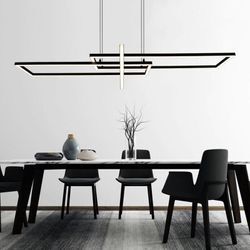 Led Design Decken Pendel Lampe schwarz matt Wohn Ess Zimmer Beleuchtung Höhenverstellbar Hänge Leuchte dimmbar über Lichtschalter