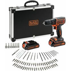 Black&decker - 18V Akku-Bohrschrauber im Koffer mit 2 x 1,5 Ah Akkus und Ladegerät + 80 Zubehör black+decker BDCDC18BAFC-QW