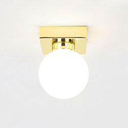 Badezimmerleuchte Kugelschirm Glas Metall G9 ø 9 cm klein Deckenlampe Wandleuchte Bad