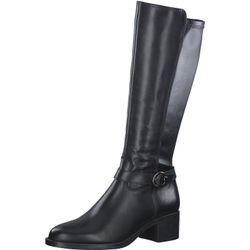 Stiefel TAMARIS, Damen, Gr. 36, XS-Schaft, schwarz, Leder, Lederimitat, unifarben, klassisch, Schuhe, XS-Schaft mit Stretch