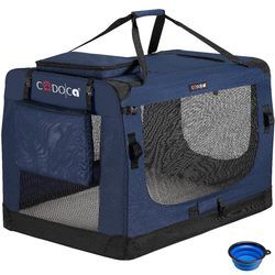 Cadoca® Tiertransportbox XXXL 101x69x70cm navyblau