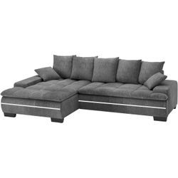 Ecksofa MR. COUCH "Haiti II, L-Form", grau (dolce 16 graphite), B:280cm H:87cm T:180cm, Dolce (100% Polyester), Sofas, RGB-LED Beleuchtung, Kaltschaum, wahlweise mit Bett, Bettkasten
