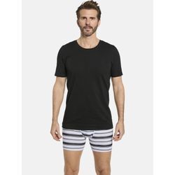 Unterhemd BABISTA "3er Pack T-Shirt STILINO", Herren, Gr. ML, weit, schwarz-weiß (weiß, grau, schwarz), Obermaterial: 95% Baumwolle CO. 5% Elasthan EL., ärmellos, Unterhemden, für den zeitlosen Look