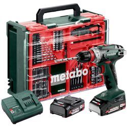 Akku-Bohrschrauber bs 18 Quick Set, incl. 2x Akku Li-Power 2 Ah, Ladegerät, Zubehör-Set, Kunststoffkoffer - Metabo