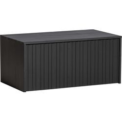 Truhenbank WOOOD "New Gravure Bunkbench", schwarz, B:88cm H:40cm T:50cm, Holzwerkstoff, Sitzbänke, mit grafischen Relieftüren auf Rollen, Breite 88 cm