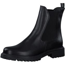 Chelseaboots TAMARIS, Damen, Gr. 37, schwarz, Leder, klassisch, Schuhe, zum Schlupfen