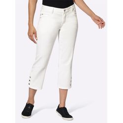 5-Pocket-Jeans CASUAL LOOKS, Damen, Gr. 36, Normalgrößen, beige (ecru), 98% Baumwolle, 2% Elasthan, unifarben, 7/8-Länge, Jeans