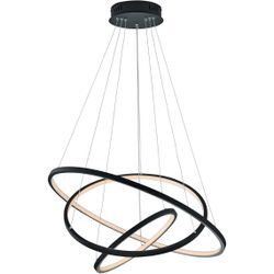 TRIO LEUCHTEN LED Pendelleuchte "Aaron", grau (nickelfarben), Ø 80cm H: 150cm, Lampen, WiZ Smarthome RGB Hängeleuchte höhenverstellbar Fernbedienung + App, Designerlampe