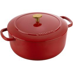 Bräter BALLARINI "Bellamonte Cocotte", rot, H:13cm Ø:24cm, Töpfe, robust, kratzfeste Emaille-Beschichtung, spülmaschinengeeignet