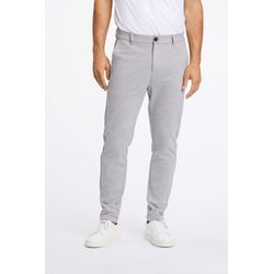 Stoffhose LINDBERGH, Herren, Gr. L, N-Gr, grau (lt grau mix), Stoff, Obermaterial: 75% Polyester, 22% Viskose, 3% Elasthan. Futter: 65% Polyester, 35% Baumwolle, meliert, casual, slim fit knöchellang, Hosen, mit Stretch