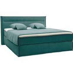 Boxspringbett MUSTERRING "JustB SC100", blau (türkis), B:200cm L:215cm, Komplettbetten, schwebende Optik, inklusive Topper, verschiedene Farben, 180 x 200 cm