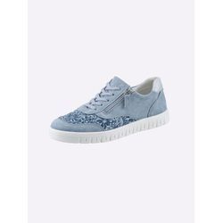 Sneaker CASUAL LOOKS, Damen, Gr. 36, blau (hellblau), Veloursleder, Synthetik, Veloursleder, sportlich, Schuhe