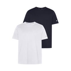 T-Shirt CHAMPION "2pack Crew-Neck" Gr. S (44/46), weiß (wht, nny), Herren, Jersey, Obermaterial: 100% Baumwolle, unifarben, Shirts