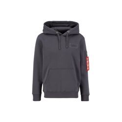 Hoodie ALPHA INDUSTRIES "Alpha Industries Men - Hoodies Back Print Hoodie", Herren, Gr. L, grau (vintage grau), Obermaterial: 80% Baumwolle, 20% Polyester, regular fit, Sweatshirts