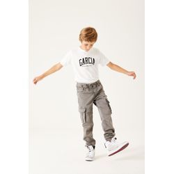 Cargohose GARCIA Gr. 128, N-Gr, grau, Jungen, Web, Obermaterial: 80% Baumwolle, 18% Polyester, 2% Elasthan, Hosen