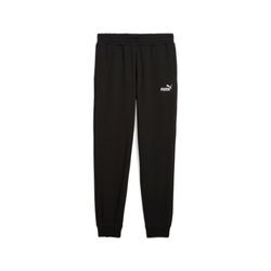 Trainingshose PUMA "ESS NO. 1 LOGO SWEATPANTS FL CL", Herren, Gr. S, N-Gr, schwarz (puma schwarz), Fleece, Obermaterial: 66% Baumwolle, 34% Polyester, unifarben, sportlich, regular fit normal, Hosen