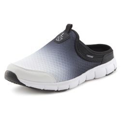 Slip-On Sneaker LASCANA Gr. 36, schwarz (schwarz, weiß), Damen, Obermaterial: 100% Textilmaterial. Futter: 100% Textilmaterial. Decksohle: 100% Textilmaterial. Laufsohle: 100% Synthetik, Schuhe, Halbschuh, Freizeitschuh, Sabot, Clogs aus leichtem Mesh-Material