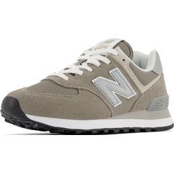 Sneaker NEW BALANCE "WL574 Core", Gr. 36,5, grau (dunkelgrau, grau, weiß), Leder, Textil, sportlich, Schuhe