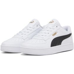 Sneaker PUMA "CAVEN 2.0" Gr. 39, schwarz-weiß (puma weiß, puma schwarz, gold), unifarben, Schuhe