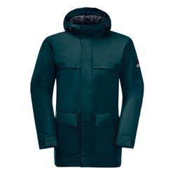 Funktionsparka JACK WOLFSKIN "WINTERLAGER PARKA M", Herren, Gr. S (48), blau (teal), Hauptmaterial: 100% Polyester; Futter: 100% Polyester (recycled); Füllung: 100% Polyester (recycled), Jacken