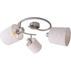 NÄVE Deckenleuchte "Maron", beige (natur), Ø 12,00cm H: 22,00cm, Lampen, 3er Decken-, Wandleuchte, Rondell, Spot, 3xE14 max. 40W, Metall/Textil, Deckenspot