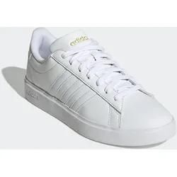 Sneaker ADIDAS SPORTSWEAR "GRAND COURT CLOUDFOAM LIFESTYLE COURT COMFORT", Gr. 38, weiß (cloud weiß, cloud weiß, gold metallic), Synthetik, sportlich, Schuhe, Design auf den Spuren des adidas Superstar