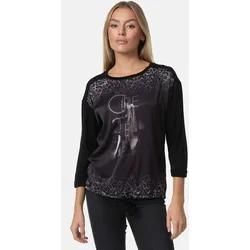 Langarmshirt DECAY Gr. L, braun (schwarz, braun), Damen, 65% Viskose, 35% Polyester, bedruckt, Shirts, mit tollem Frontprint