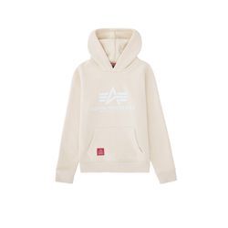 Hoodie ALPHA INDUSTRIES "Alpha Industries Kids - Hoodies Basic Hoodie Kids/Teens", Mädchen, Gr. 10, weiß (jet stream weiß), Obermaterial: 80% Baumwolle, 20% Polyester, regular fit, Sweatshirts