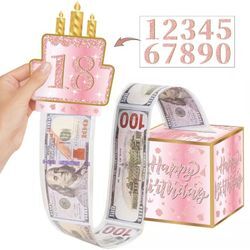 CSPARKV Mystery Box Geld, Geschenkbox, DIY-Geldgeschenk, Geburtstagsgeschenk, für Ihre Familie, Kinder, Freunde (Schwarz/Gold) (Roségold)