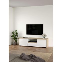 TV-Board INOSIGN "Next TV-Möbel, Mediamöbel", braun (jackson hickory, weiß hochglanz), B:178,6cm H:51,8cm T:48,1cm, Spanplatte, Sideboards, 2 Türen, 1 Schublade, Breite 178 cm, Höhe 52 cm