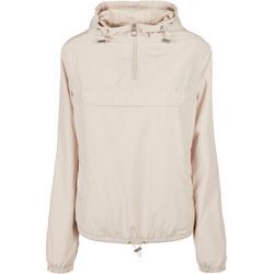 Allwetterjacke URBAN CLASSICS "Urban Classics Damen Ladies Basic Pull Over Jacket", Damen, Gr. L, beige (softseagrass), 100% Polyester, unifarben, casual, normal, ohne Ausschnitt, Langarm, Jacken