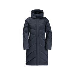 Daunenmantel JACK WOLFSKIN "MARIENPLATZ COAT W" Gr. S (36), blau (night, blau), Damen, Obermaterial: 87% Polyamid, 13% Elastan; Futter: 100% Polyester; Füllung: 90% Entendaunen, 10% Federn, Mäntel