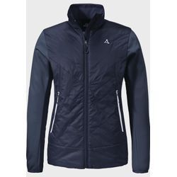 Fleecejacke SCHÖFFEL "Hiking Hybrid Jk Style Cascata WMS", Damen, Gr. 36, blau (8820, blau), Oberstoff : 100% Nylon Oberstoff Seitenteile: 96% Polyester 4% Elasthan, sportlich, regular fit, hoch geschlossener Ausschnitt, Jacken